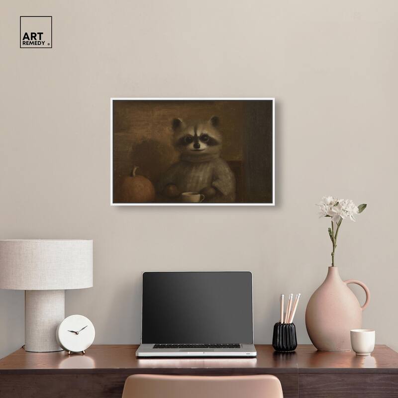 Raccoon Reverie Canvas by Art Remedy