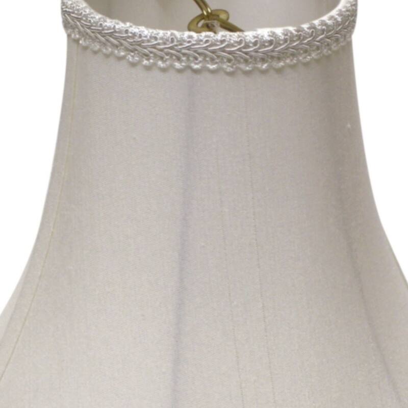 16" White Slanted Scallop Bell Monay Shantung Lampshade - 16"x16"x12"