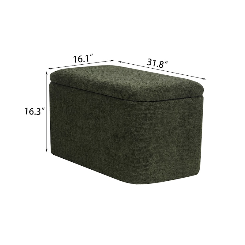 Adeco Storage Ottoman Bench, 31" Storage Bench for Bedroom Living Room