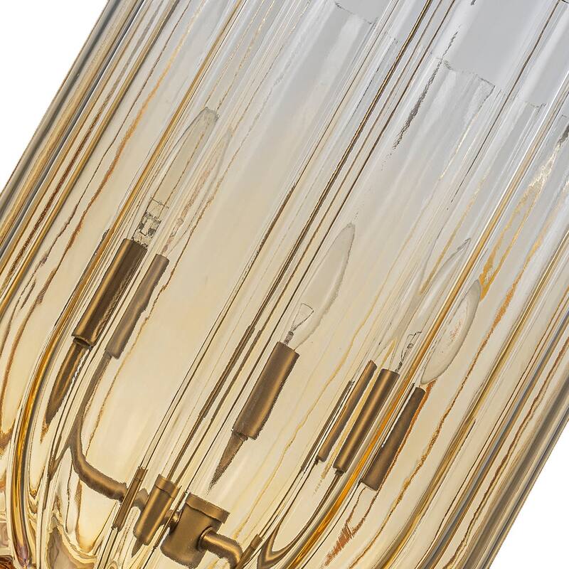 3-Light Midcentury Gradient Striped Wineglass-shape Pendant - 11.0 in