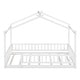 preview thumbnail 3 of 71, Kids Bed Frame, House Shape Floor Platform Bed Frame, Twin/Full Size Wood Bed with Fence for Child/Teens/Girls/Boys