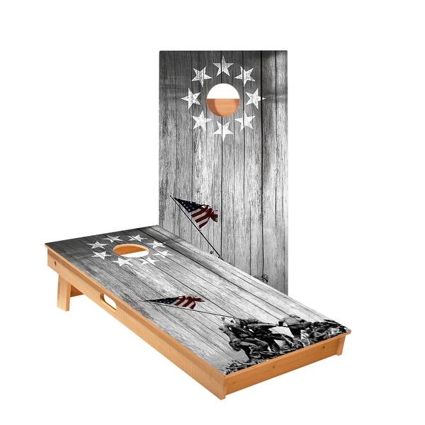 slide 2 of 5, Raise The Flag Cornhole Boards NO Bags - Add Board Lights