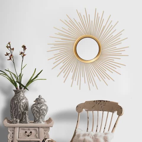 ADECO Collection Sunburst Mirror Classic Metal Decorative Wall Decor - Medium