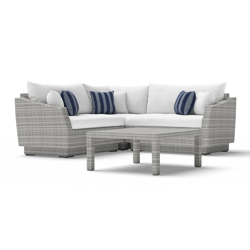 Cannes 4 Piece Sunbrella Outdoor Patio Sectional & Table