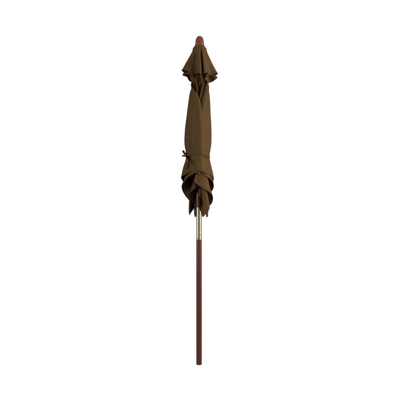 Port Lavaca 6ft Square, Sunbrella Fabric Wooden Patio Umbrella by Havenside Home, Base Not Included