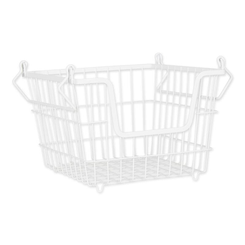 DII Metal Basket - Medium, 11x11x8" - White