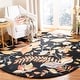 preview thumbnail 35 of 66, SAFAVIEH Handmade Blossom Delina Modern Floral Wool Rug 6' Round - Black/Multi - Round
