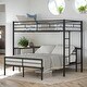 preview thumbnail 2 of 58, Artsy Twin Over Full Metal Bunk Bed with Integrated Desk, Ladder and Quality Slats for Bedroom, Versatile Use