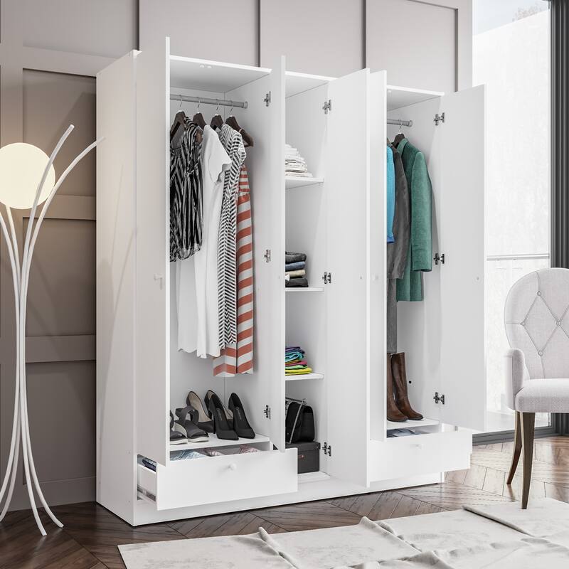 Polifurniture Denmark 5 Door Bedroom Armoire with 2 Drawers