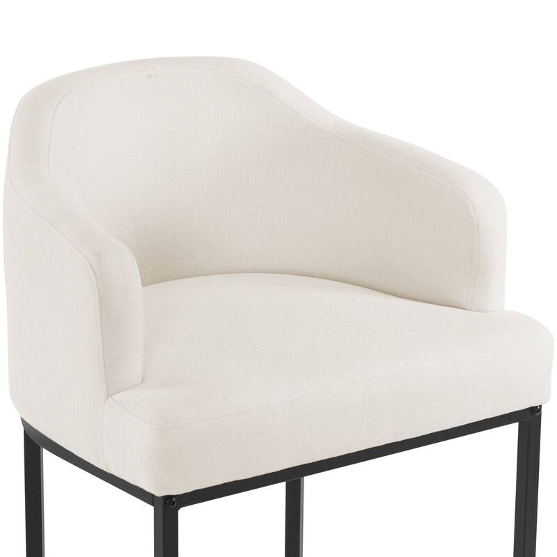 26.in Modern Set of 3 Barstool Fabric/Leather Upholstered Counter Height Stool with Metal Frame for Kitchen Island