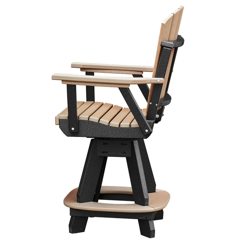 OS Home and Office Model Counter Height Swivel Arm Chair in Cedar on a Black Base - N/A