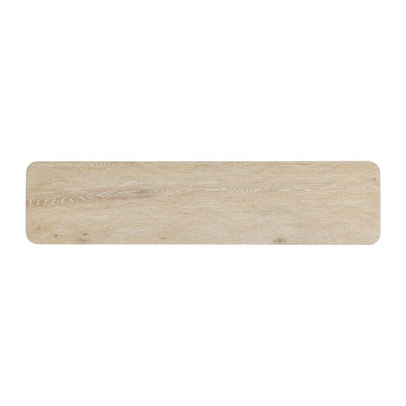 Delray Natural Wood 60-Inch Sofa Console Table with Shelves