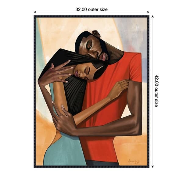 dimension image slide 0 of 2, Comfort by Manasseh Johnson sr Framed Canvas Wall Art Print - Sylvie Beaded Black