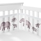 preview thumbnail 1 of 4, Sweet Jojo Designs + BreathableBaby Breathable Mesh Crib Liner Pad Grey White Watercolor Elephant Boy Girl Unisex/Gender Neutral