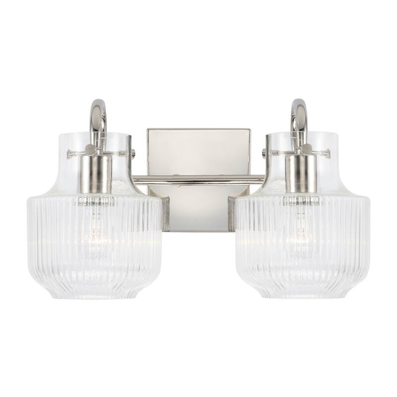 Nyla 2-light Bath/ Vanity w/ Clear Fluted Glass