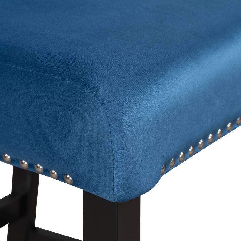 5-piece Counter Height Dining Table Set with One Faux Marble Top