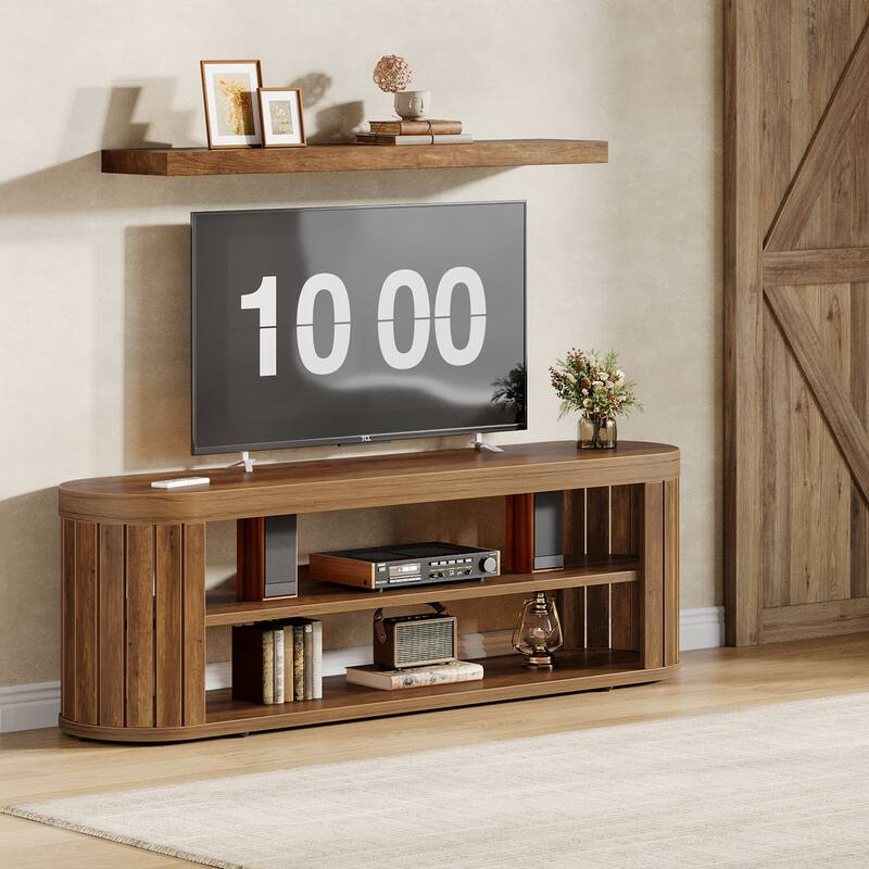 TV Stand, Storage Shelf Media Console, Living Room Bedroom Entertainment Center Accent Television Stand