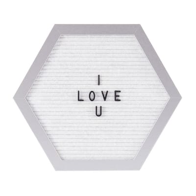Melannco MDF White Hexagon Letter Board, 12.3X11 Inch
