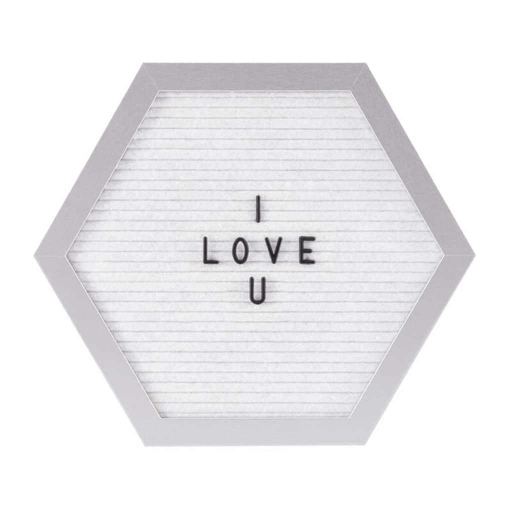Melannco MDF White Hexagon Letter Board, 12.3X11 Inch