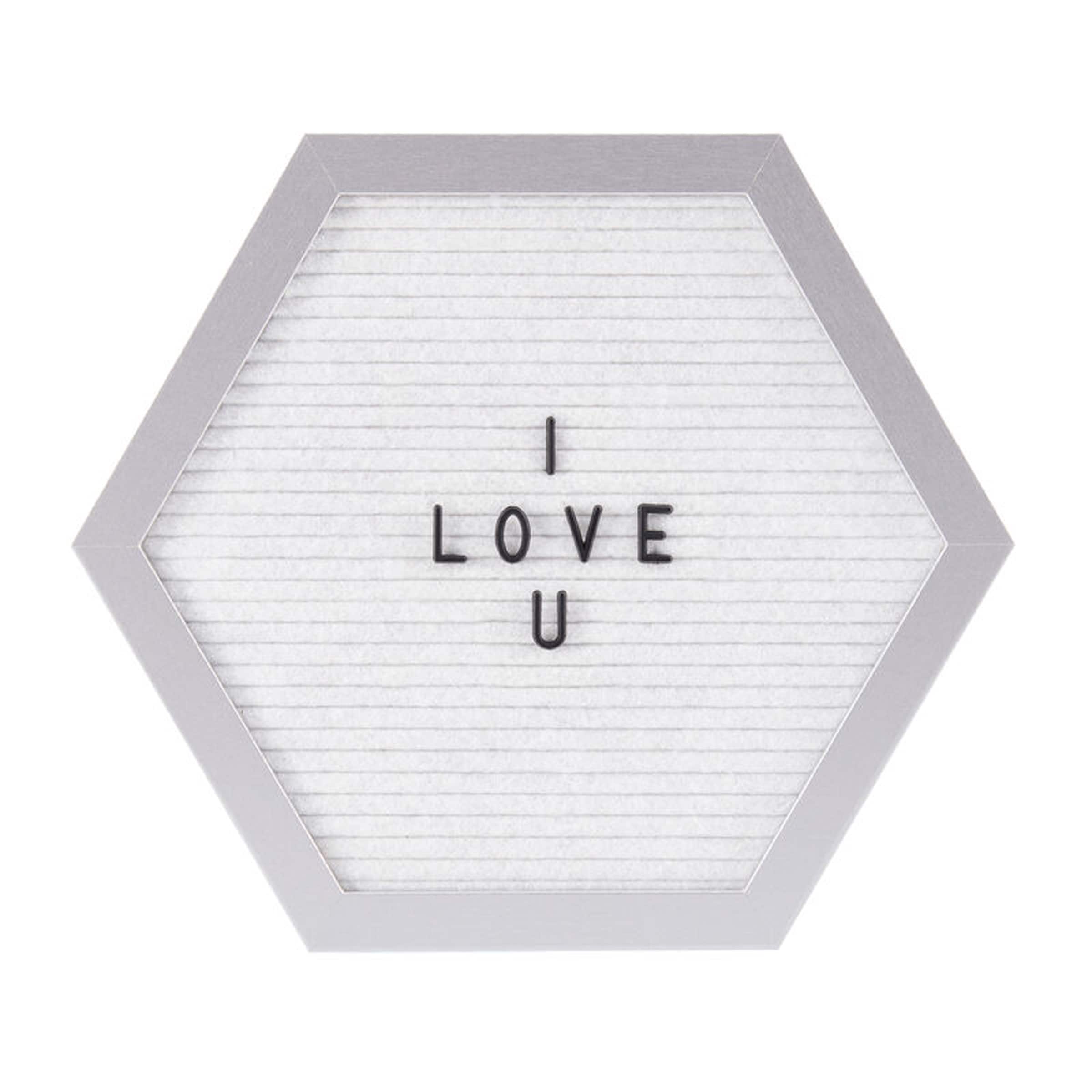 Melannco MDF White Hexagon Letter Board, 12.3X11 Inch