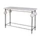 preview thumbnail 1 of 5, Amadeo 49 in. W Rectangular Stone and Metal Console Table White