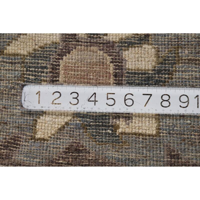 Hand Knotted Oriental 100% Wool Carpet Transitional All-Over Brown Oushak Area Rug - 11' 6'' X 9' 0''