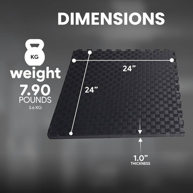 BalanceFrom Fitness Foam Interlocking Exercise Floor Mat, 24 SqFt, Black 2 Pack - 7.90