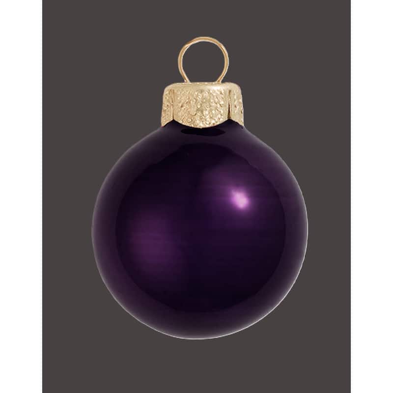 Shiny Finish Glass Christmas Ball Ornaments 2.75" (70Mm) Purple 12Ct