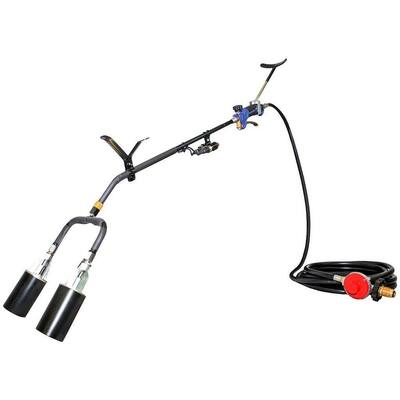 Flame King 500,000 BTU X 2 Torch Heads Heavy Duty Dual Propane Weed Burner Torch