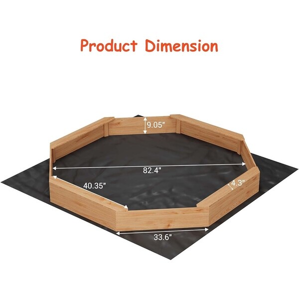 Octagonal Wooden Sandbox for Kids with Built-in Benches