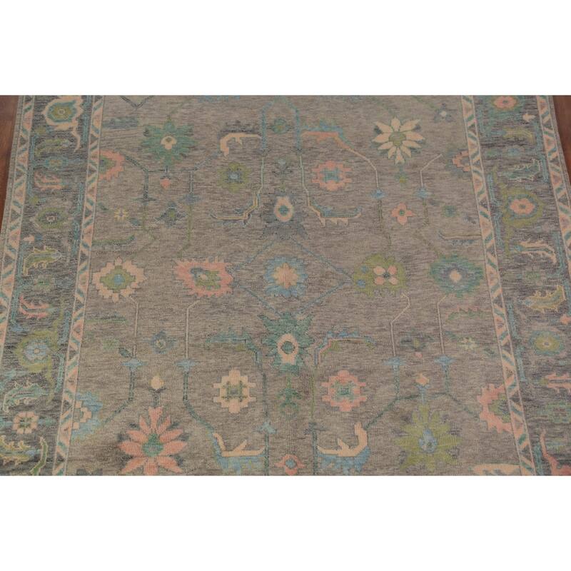 Oushak Indian Area Rug Hand-Knotted Wool Carpet - 7'10"x 9'11"