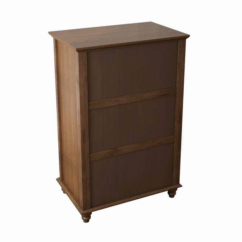 Modern Fluted 5 Drawer Dresser with Metal Handles for Stylish Bedroom Organization and Storage
