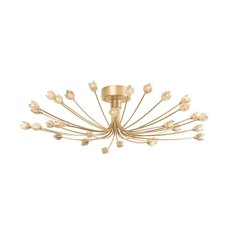 Hudson Valley Lighting 5430 Falkirk 30 Light 42" Wide Semi-flush - Vintage Gold Leaf