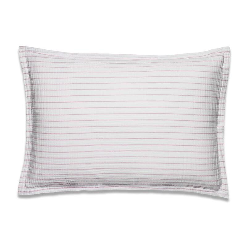 Airply Stripe Standard Sham - White/Blush