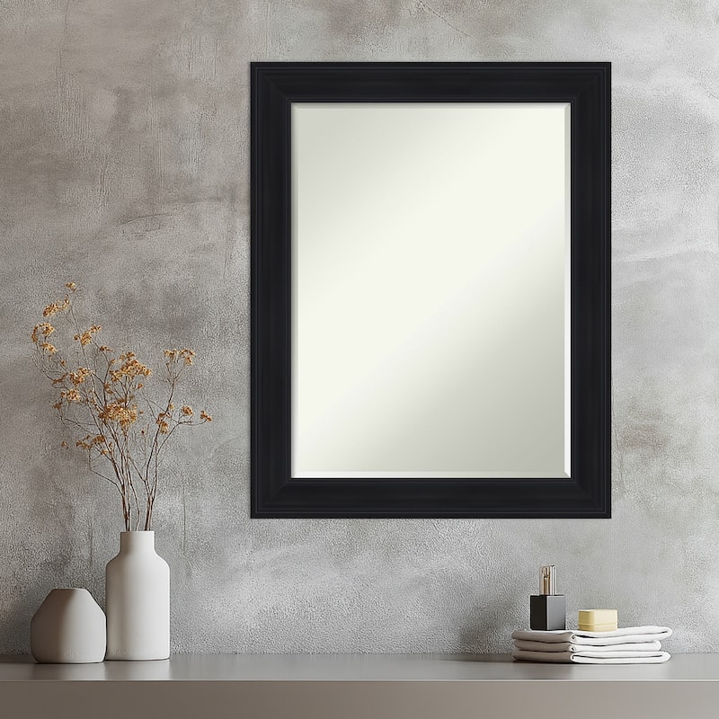 Abbey Half-Inch-Bevel Framed Wall Mirror - Abbey Black - 23 x 29 in