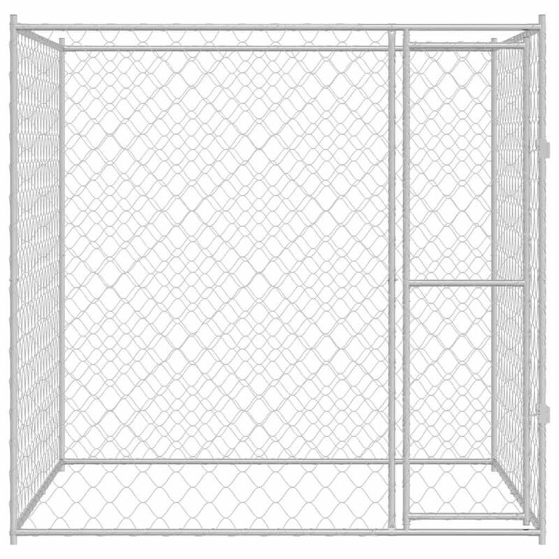 vidaXL Dog Cage 78.7" x 78.7" x 78.7" Steel