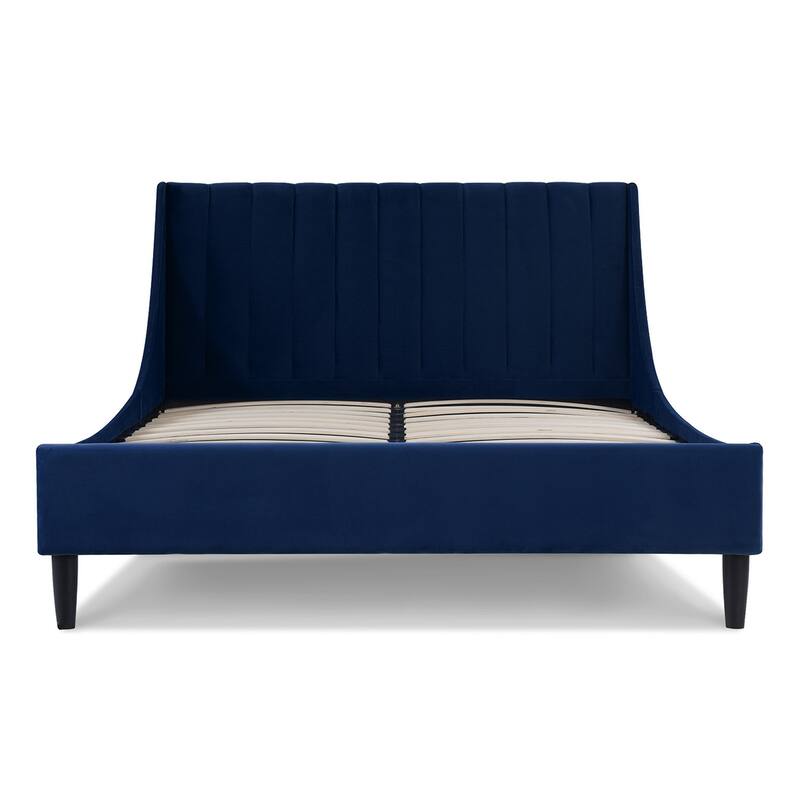 Willow Velvet Upholstered Channel Tufted Platform Bed