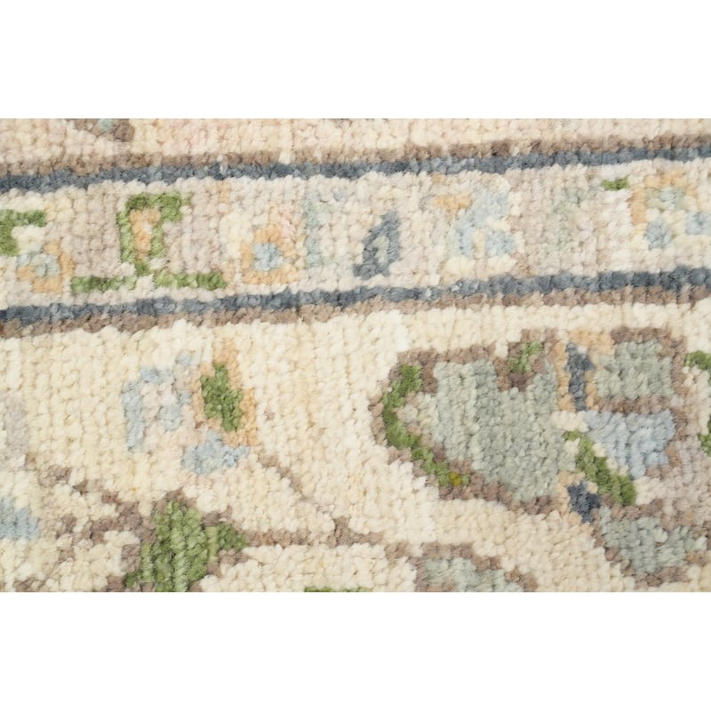 Hand Knotted Oriental 100% Wool Carpet Transitional Geometric Greys & Charcoal Oushak Area Rug - 6' 6'' X 5' 3''