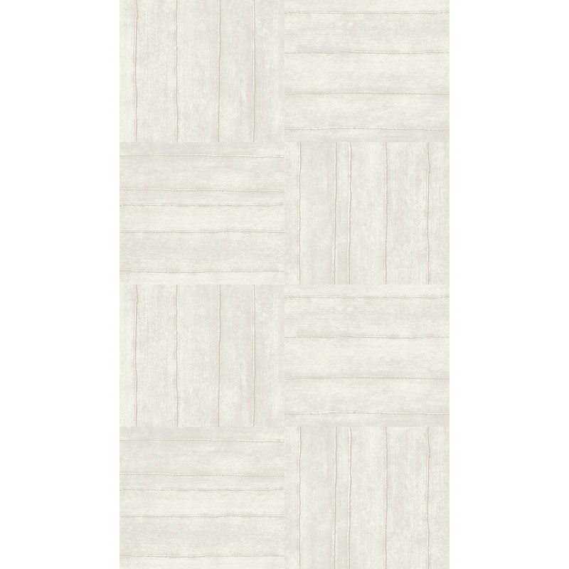 Seabrook Designs Plaza Geometric Non-Woven Unpasted Wallpaper - 20.9 in. W x 33 ft. L - Metallic Platinum