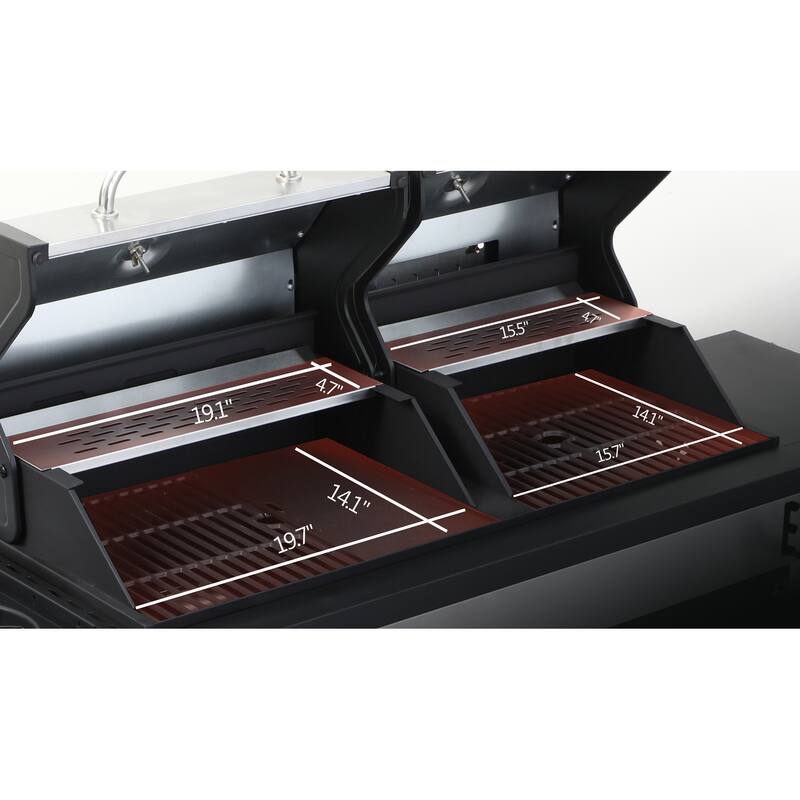 3-Burner Propane Gas BBQ Grill with Side Burner & Enameled Cast Iron Cooking Grids,Stainless Steel Barbecue Grills