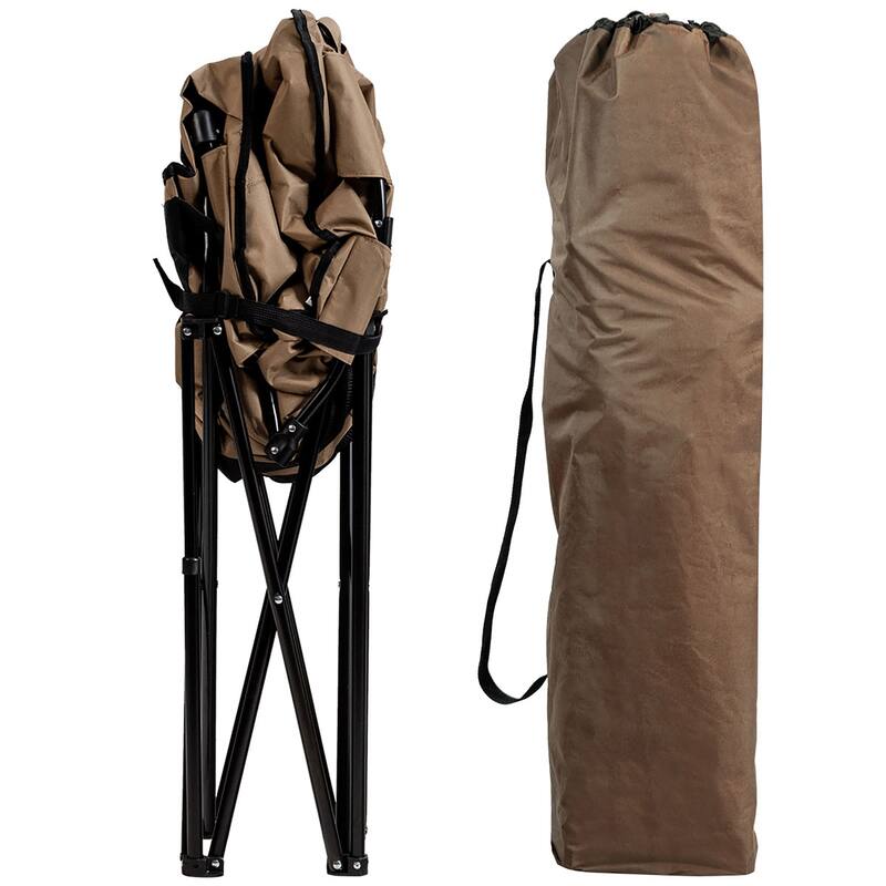 Costway Folding Camping Moon Padded Chair with Carry Bag Cup Holder - 32''x 31.5''x 35.5''