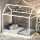 preview thumbnail 12 of 31, Twin Size Classic Wooden Wooden House Bed White