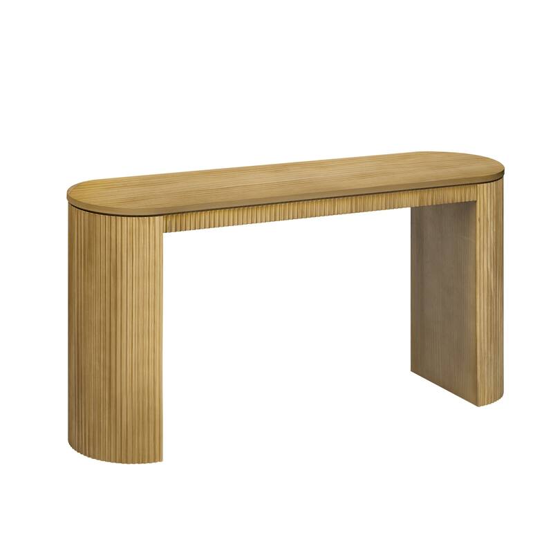 Console Table with Unique Vertical Stripe Design