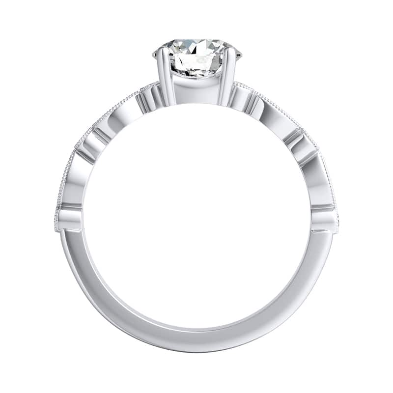 Auriya 14k Gold Vintage 2 1/2ct Round Moissanite Engagement Ring