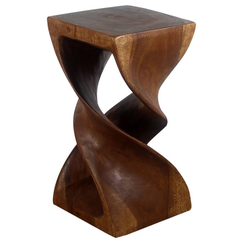 Haussmann® Wood Double Twist Stool Table 12 in SQ x 23 in H Walnut Oil - 12 x 12 x 23