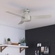 preview thumbnail 1 of 12, Hunter Presto Flush Mount Ceiling Fan w/ Wall Control - Contemporary, Industrial, Scandinavian - LOW PROFILE! 44" - Matte Nickel