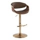 preview thumbnail 15 of 70, Carson Carrington Kanteborg Adjustable Bar Stool with Rounded T Footrest (Set of 2) Espresso PU/Walnut/Gold Metal