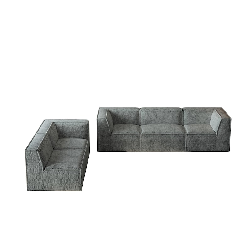 106"x106" Chenille Modular L-Shaped Sectional Sofa with 5-Piece Free Combination, Foam-Filled Cushions & No-Assembly Design