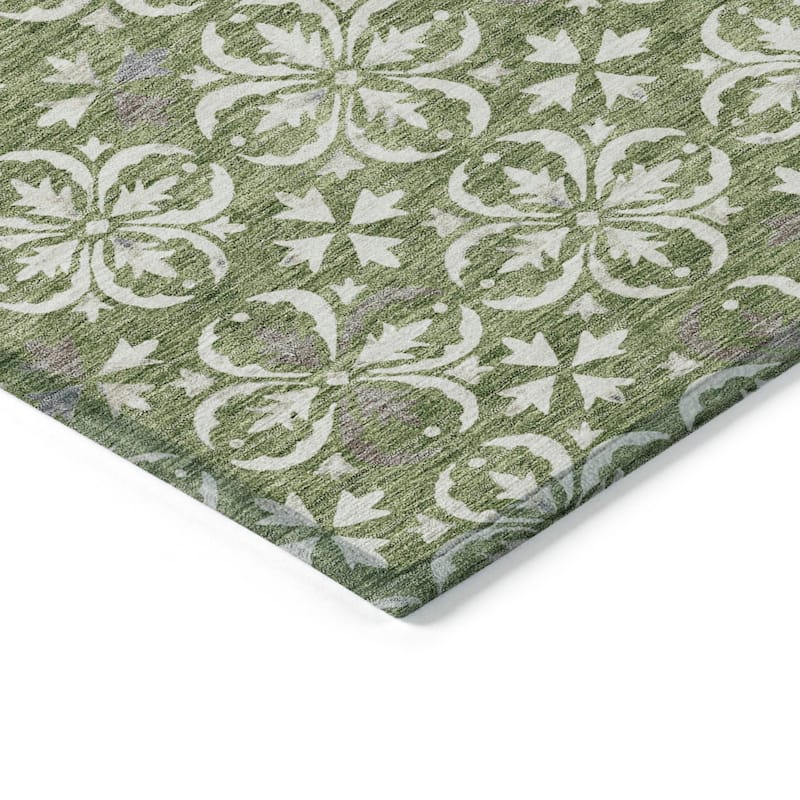 Machine Washable Indoor/ Outdoor Chantille Traditional Medallion Rug
