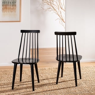 Safavieh Country Classic Dining Burris Black Dining Chairs (Set of 2) - 17.3" x 20.7" x 36"